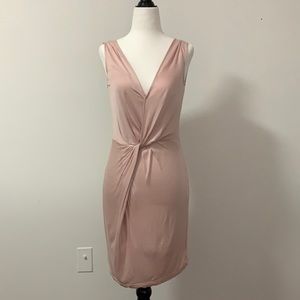 Reiss London Soft Pink Twist-Front Dress